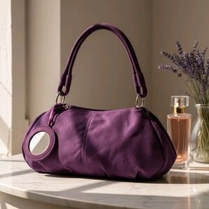 Chic Purple  Faux Suede Shoulder Bag